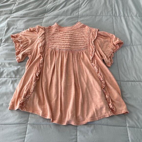 Free People Blouse Prairie Cottagecore Hippie Distressed Medium Like New $98 - Picture 5 of 13